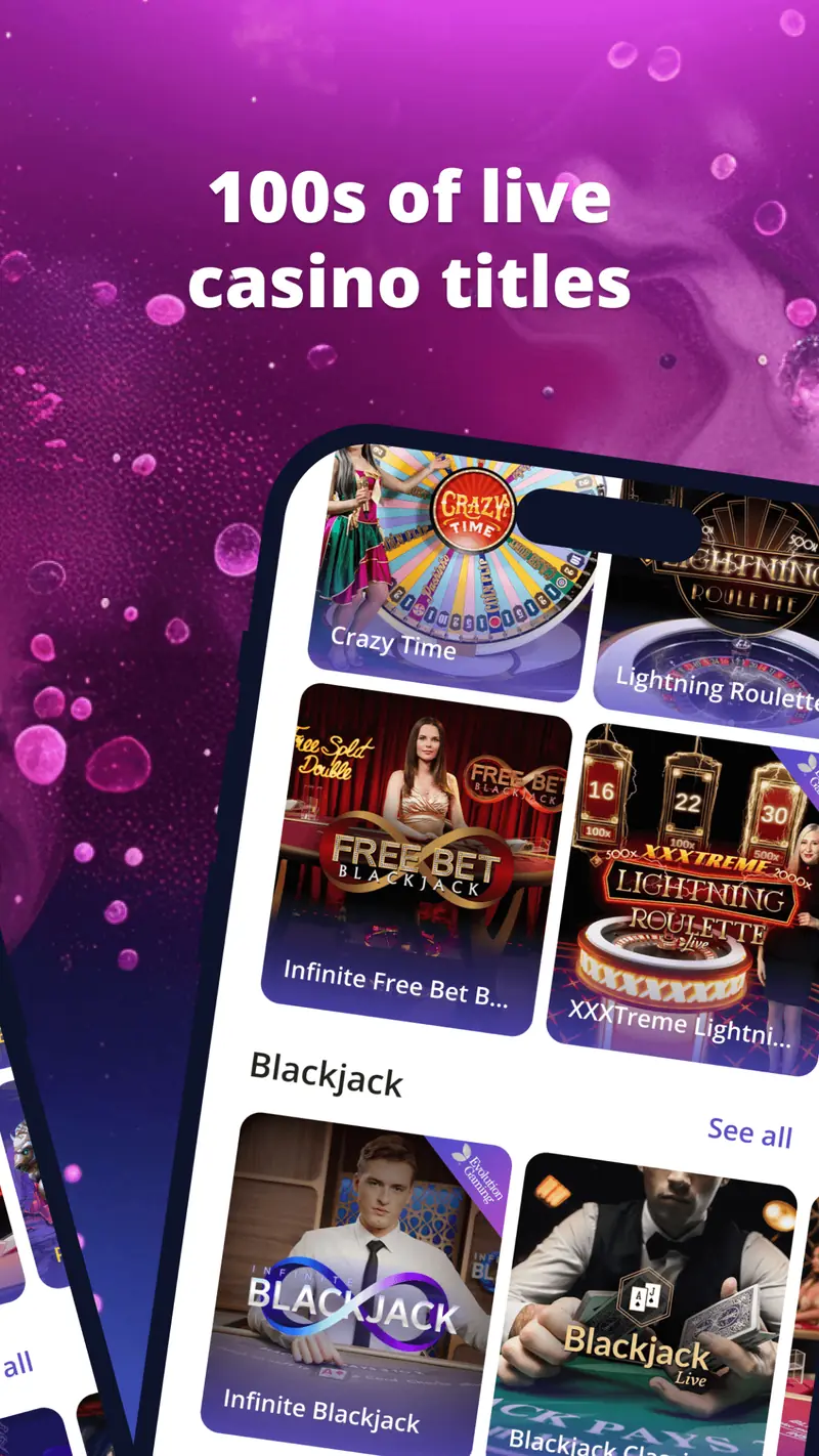 Casino Days live casino lobby on a smartphone